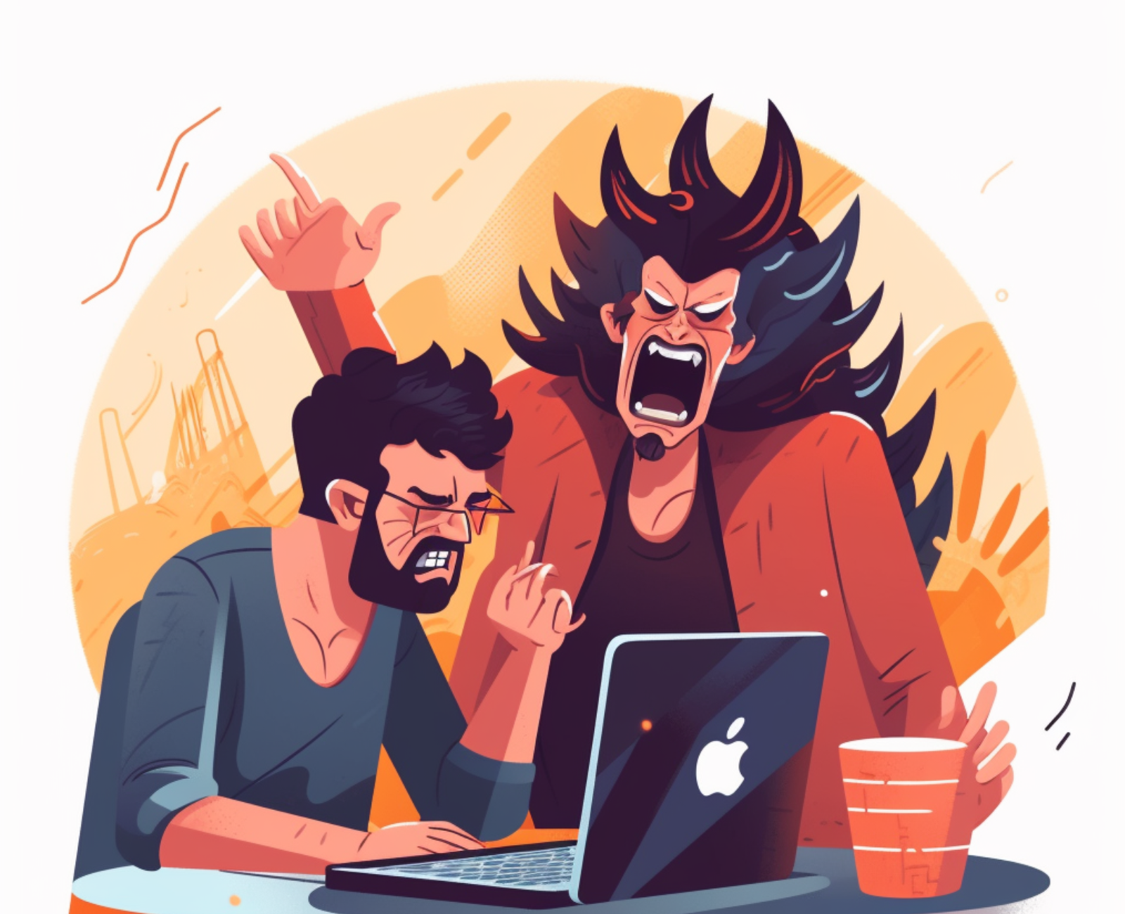 Angry client yelling at a web designer
