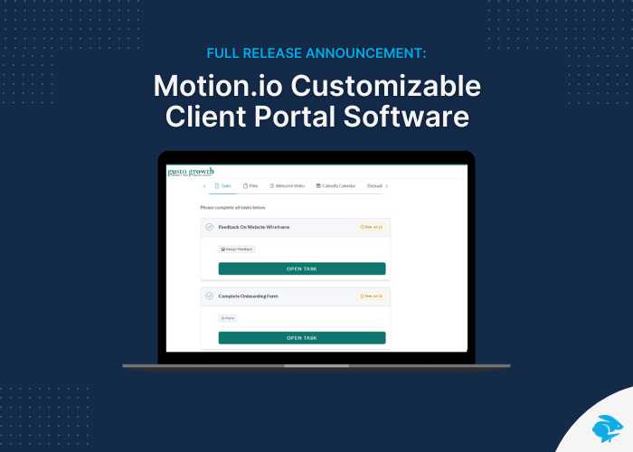 Full Release Announcement: Motion.io Customizable Client Portal Software