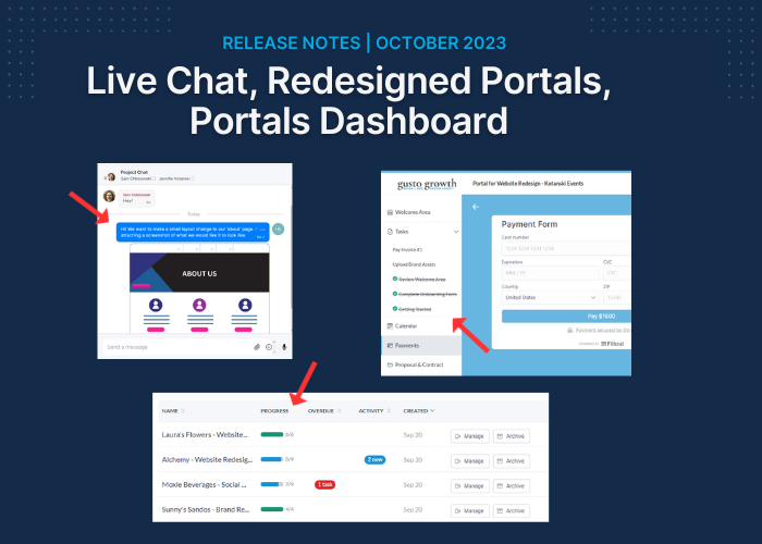 Featured Image for Motion.io Client Portals October 2023 Release Notes.