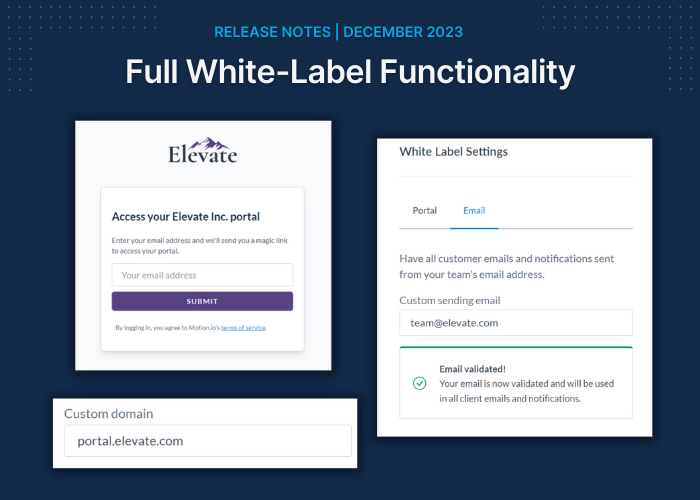 Full White-Label Functionality – December 2023 Release Notes